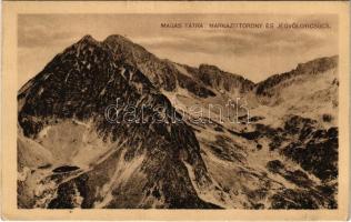 Tátra, Magas-Tátra, Vysoké Tatry; Markazit-torony és Jégvölgyi-csúcs. Schmidt Nándor felvétele / mountain peaks (EK)