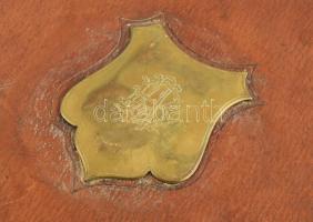 Dekoratív antik fotóalbum egészbőr kötésben, réz rátétekkel, vizitkártyának, kabinetfotóknak, működő...