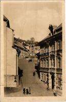 Selmecbánya, Banská Stiavnica; Szentháromság szobor / street view, Holy Trinity statue