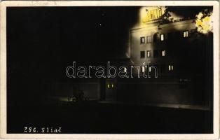 1934 Szliács, Sliac; Divadlo / színház este / theatre at night