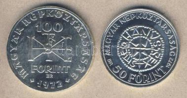 1972. 50Ft Ag + 100Ft Ag "Szt.István" T:BU