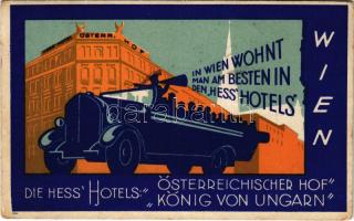 1932 Wien, Vienna, Bécs I. Die Hess Hotels König von Ungarn Schulerstrasse 10, Österreichischer Hof Fleischmarkt 10. advertisement (fa)