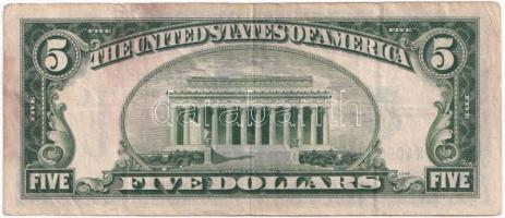 Amerikai Egyesült Államok 1934-1945. (1934A) 5$ "K40965205A" "Silver Certificate - ki...