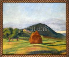 Basch Andor (1885-1944): Boglyák a Kereszthegy alatt (Nagybánya), 1900-as évek. Olaj, vászon, jelzett, fakeretben, 66×80 cm / Basch Andor (1885-1944): Landscape around Baia Mare. Oil on canvas, signed, framed, 66×80 cm