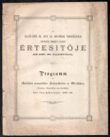 Felső-lövő ág. hitv, nyilvános tanintézetek értesítője 1885-86. tanévről 63p. Kis szakadással