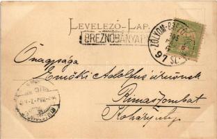 1905 Breznóbánya, Brezno nad Hronom; Római katolikus templom és városháza / church and town hall + &...