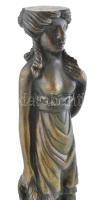 Jelzés nélkül: Görög hölgy. Tömör bronz, márványtalpon, m: 32,5 cm