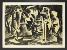 Amerigo Tot (1909-1984): Alakok. Litográfia, papír. Jelzett. 44x62 cm Üvegezett keretben