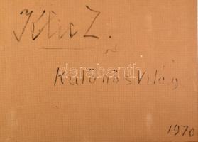 Klie Zoltán (1897-1992): Különös világ. Olaj, farost, jelezve jobbra lent. Hátoldalán autográf felir...