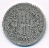 Ausztria 1893. 1K Ag "Ferenc József" T:F 
Austria 1893. 1 Corona Ag "Franz Joseph&qu...