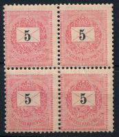 1898 5kr négyestömb / Mi 44 X block of 4