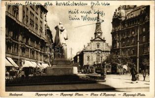 1926 Budapest V. Apponyi tér, villamosok (EK)