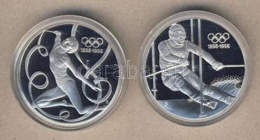Ausztria 1995. 200Sch Ag + 200Sch Ag "Olimpia-talajtorna, szlalom sí" pár T:PP