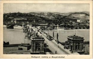 1936 Budapest, Margit híd, villamos (EK)