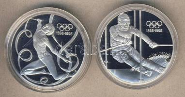 Ausztria 1995. 200Sch Ag + 200Sch Ag "Olimpia-talajtorna, szlalom sí" pár T:PP