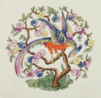 Rosenthal ivory, fácános porcelán tányér, kézzel festett, jelzett, apró kopásnyomokkal, d: 20 cm