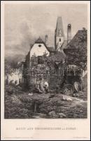 Carl Eduard Onken (1846-1934): Motiv aus Weissenkirchen a.d. Donau (Ausztria), 1880 körül. Rézkarc, ...