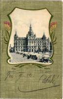 1902 Graz, Rathaus / town hall and market. Rostock & Co. Art Nouveau, floral, litho (EK)