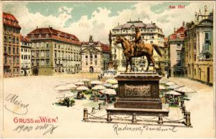 1900 Wien, Vienna, Bécs; Am Hof / market square. litho