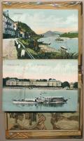 Köln-től Mainz-ig (Rajna-vidék) - 20 db régi képeslap leporelloba ragasztva + egy kihajtható térkép / Von Cöln bis Mainz (Rheinland) - 20 pre-1945 postcards forming a leporello + 1 folding map