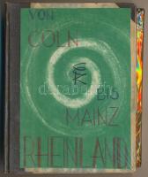 Köln-től Mainz-ig (Rajna-vidék) - 20 db régi képeslap leporelloba ragasztva + egy kihajtható térkép ...