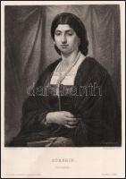 W. Krauskopf metszése, Anselm Feuerbach (1829-1880) után: Római hölgy (Die Römerin), 1880 körül. Réz...