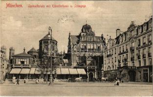 München, Munich; Lenbachplatz mit Künstlerhaus und Synagoge / synagogue