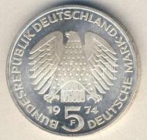 NSZK 1974. 5M Ag "25 éves az Alkotmány" T:1