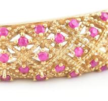 Ezüst(Ag) karperec szintetikus rubinokkal, jelzett, 5,5×5 cm, bruttó: 18,6 g