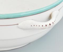 Füles lábos. Kézzel festett, jelzett, kopással 24 cm