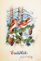 1932-1954 Emlékkönyv, benne bejegyzések, rajzok, akvarellkép (Gáspár Lajos jelzéssel). Egészvászon-k...