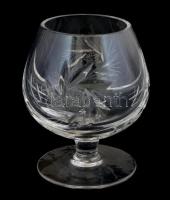 6 db kristály likőrös pohár. Hibátlanok, 9 cm