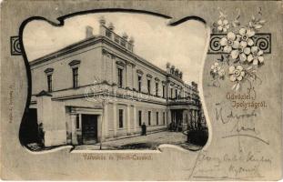 1904 Ipolyság, Sahy; Városház, Honti kaszinó. Polgár J. kiadása / town hall, casino. Art Nouveau, floral (EK)