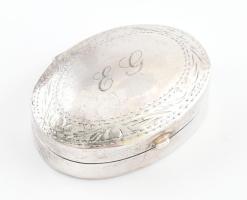 Ezüst(Ag) szelence, jelzett, 4×3 cm, nettó: 14,1 g