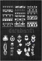 Zombory Moldován Pál (?-?): 16 db népies-magyaros motívum, ornamentika. Tempera, papír, részben háto...