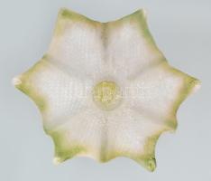 Nagy méretű muranoi üveg kínáló tál. Kerámia talppal d: 44 cm