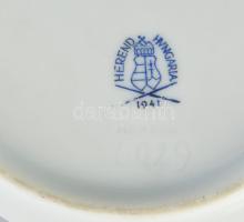 Herendi Viktória mintás tál. Kézzel festett, jelzett 1941, kopással d: 18 cm