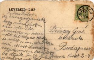 1906 Szered, Vág-Szered, Vágszered, Sered; Uradalmi kastély, Szappanos utca, Vág híd / castle, stree...