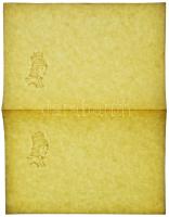 1927. 1000P bankjegy Hungária nőalak jobbranéző portréjának vízjele két darab bankjegypapíron(?), ös...