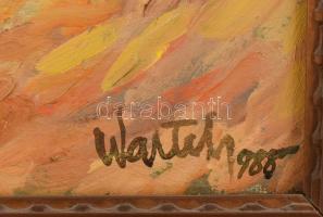 Walter Friedrich (1931-1996): Virágzás Gradinában, 1988. Olaj, vászon. Jelezve jobbra lent. 55x55 cm...