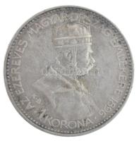 1896KB 1K Ag "Millennium" eredeti, dombornyomott, bordó színű "Millenniumi Koronaérem...