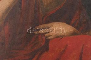 Glatter Ármin (1861-1931): Cigarettázó hölgy piros ruhában. Olaj, vászon, jelezve jobbra lent (halvá...