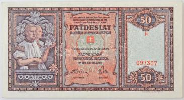 Szlovákia 1940. 50K Ji 097307 T:AU / Slovakia 1940. 50 Korun Ji 097307 C:AU Krause 9.a