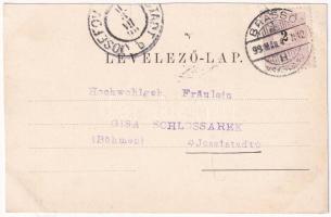 1899 (Vorläufer) Brassó, Kronstadt, Brasov; Postarét, Fellegvár, Mártonhegyi szász evangélikus templ...