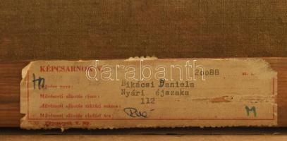 Bikácsi Daniela (1943- ): Nyári éjszaka (Széchenyi templom). Olaj, vászon. Jelezve jobbra lent. Háto...