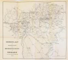 1849 Übersichtsblatt zur geschichte der Kriegsereignisse in Ungarn, térkép, 35×40 cm