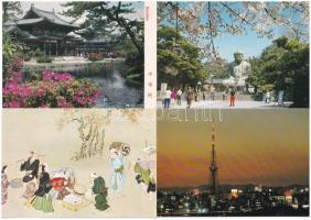 3 db MODERN japán fa művész képeslap leírással külön lapon + 4 modern város képeslap / 3 modern Japa...