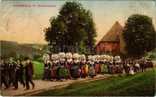 1912 Schappelzug im Schwarzwald / Német folklór a Fekete-erdőből / German folklore from the Black Forest (fa)