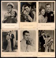 cca 1930 Külföldi színészeket ábrázoló fotólapok, némelyik felületén törésnyomok, ragasztásnyom, 9 db, 14×9 cm