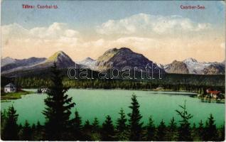 Tátra, Magas-Tátra, Vysoké Tatry; Csorba tó. Cattarino S. utóda Földes Samu kiadása 1918. 173. / Strbské pleso / lake